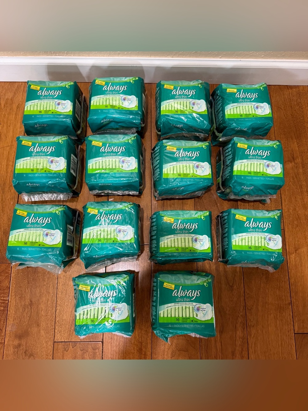 Always LeakGuard Long Super Ultra Thin with Wings Feminine Care 14 Packs = 244